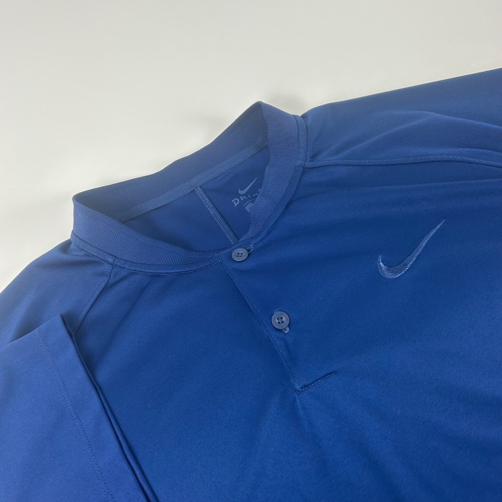 Nike Dri-FIT Mens XL Royal Blue Blade Collar Short Sleeve Golf Polo Shirt